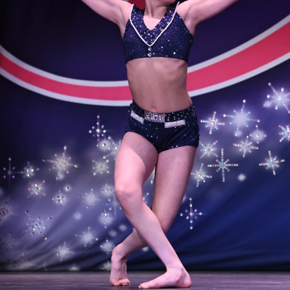 Navy Blue Sequin Dance Costume
